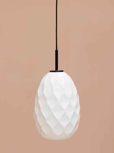 Hanging lamp white facets