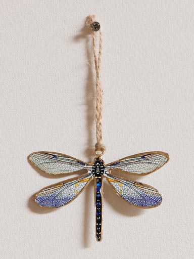 Hanging dark blue dragonfly