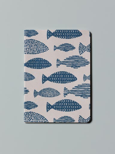Soft cover notebook A5 blue fishes