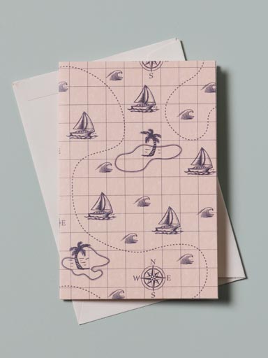 Carte postale carte maritime avec enveloppe