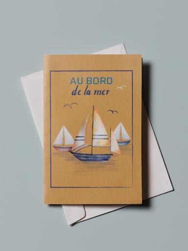 Postcard "Au bord de la mer" with envelope