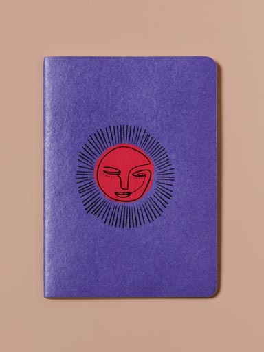 Soft cover notebook A5 Sun purple & orange