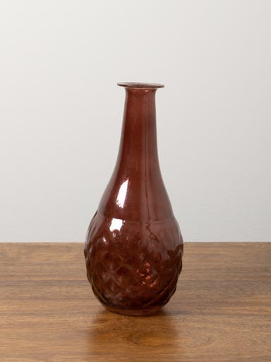 Vase verre recyclé Bordeau