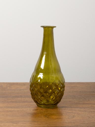 Vase verre recyclé citronnelle