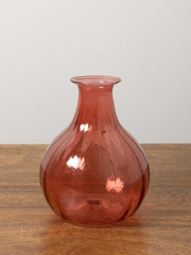 Vase ballon rose rustique