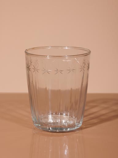 Engraved small glass water Nuit étoilée