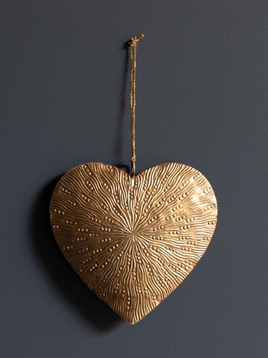 Hanging golden heart hammered