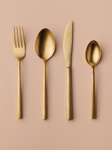 S/16 Cutlery for 4 People gold finish