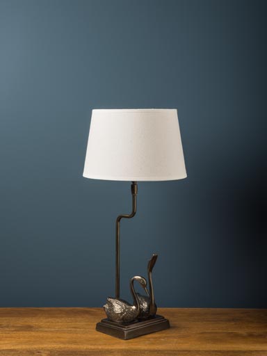 Table lamp brown swans (Paralume incluso)