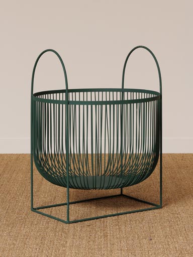 Green basket with handles