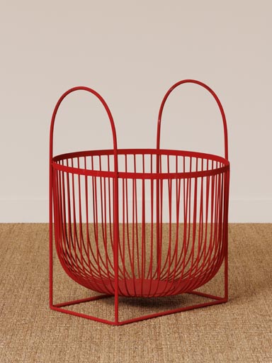 Red basket with handles