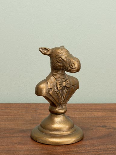 Rhinoceros bust on stand antique gold