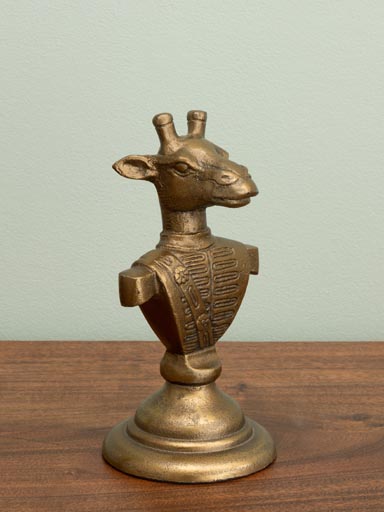 Giraffe bust on stand antique gold