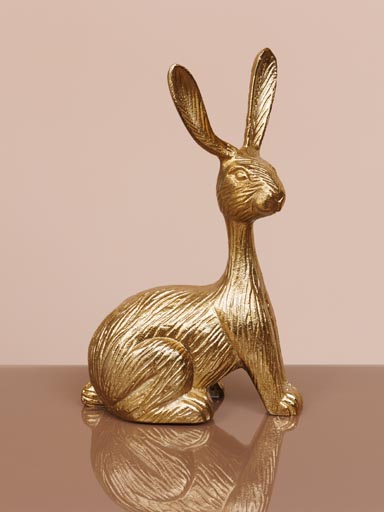 Seated bunny in brass