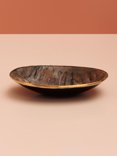 Small oval dish woodprint