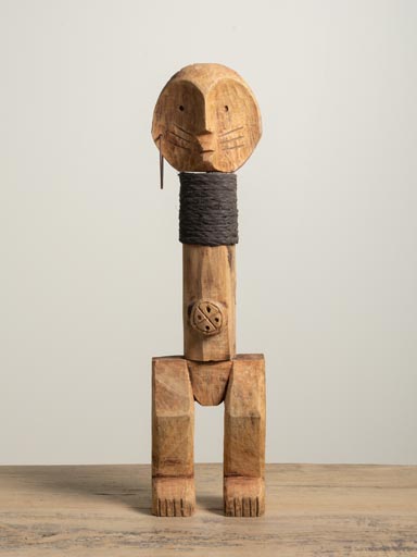 Wooden male figure with earring