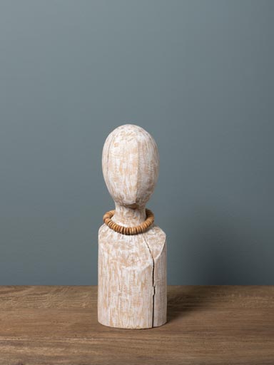 Small female bust log with necklace