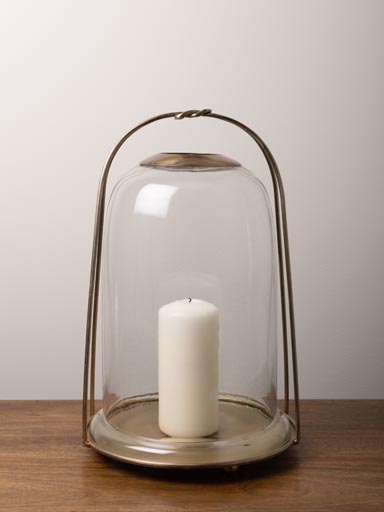 Large cloche candle holder knot design