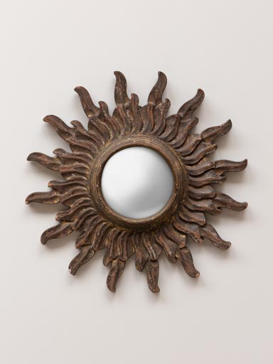 Sun celeste convex mirror brown patina