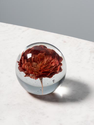 Paperweight red flower