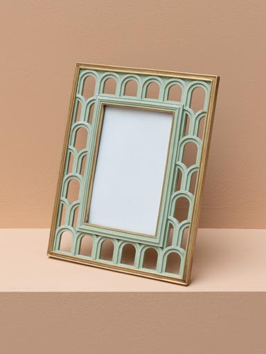 Photo frame with menthol green archs (10x15)