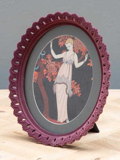 Oval frame & Artdéco Posture illustration (20x15)