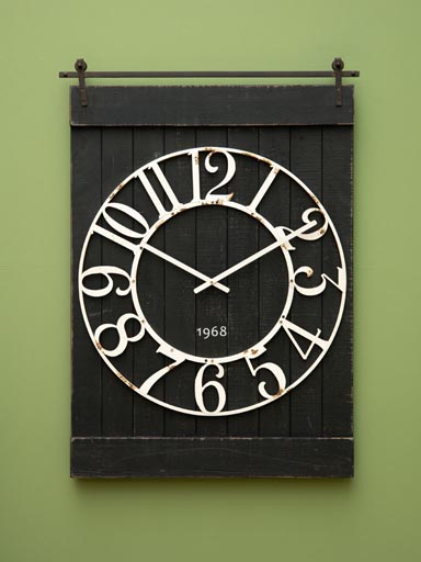 Horloge bois noir Barney