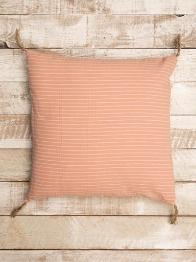 Light pink cushion with jute (Lampkap inbegrepen)