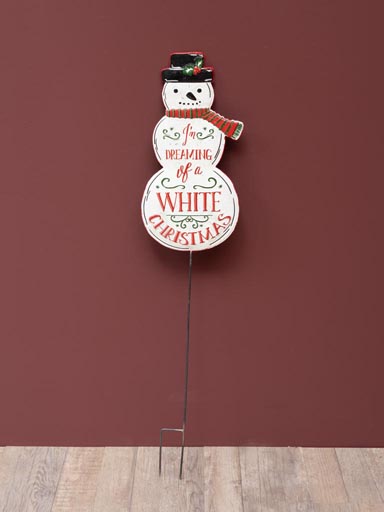 Garden sign Snowman White Christmas