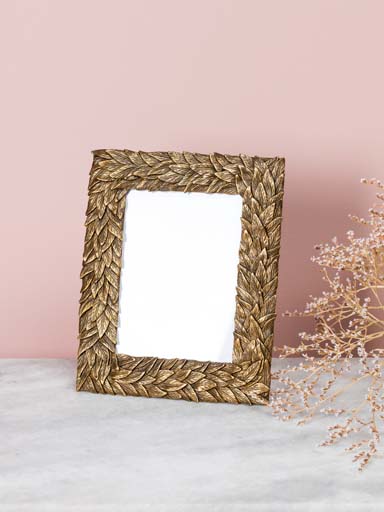 Big photo frame with golden leaves (13x18)