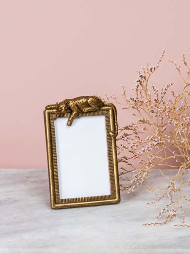 Photo frame with golden panther (10x15)