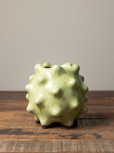 Petit vase pointu vert en céramique