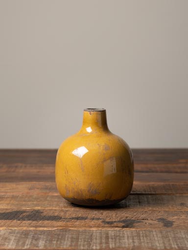 Vase céramique moutarde 12.5cm