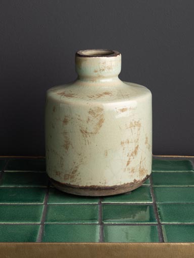 Vase bouteille vert-de-gris