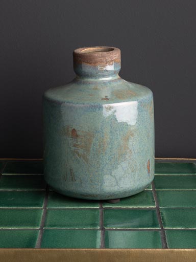 Vase bouteille gris bleu