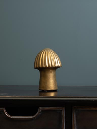 Golden stoneware mushroom 17cm