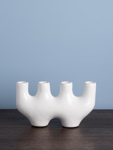 White ceramic candlestick Waouw