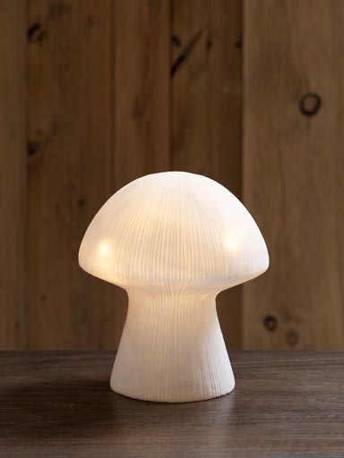 Table lamp small ribbed mushroom with LED garland