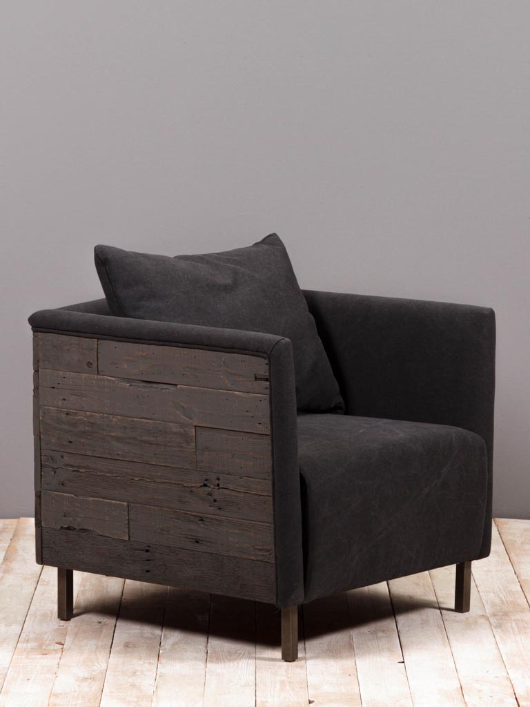 Recycled pine Fjord armchair taup - 1