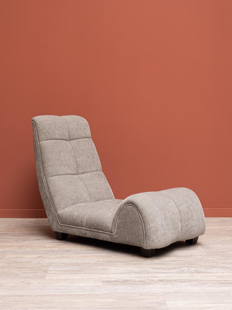 Long armchair taupe grey Roller Coaster - 1