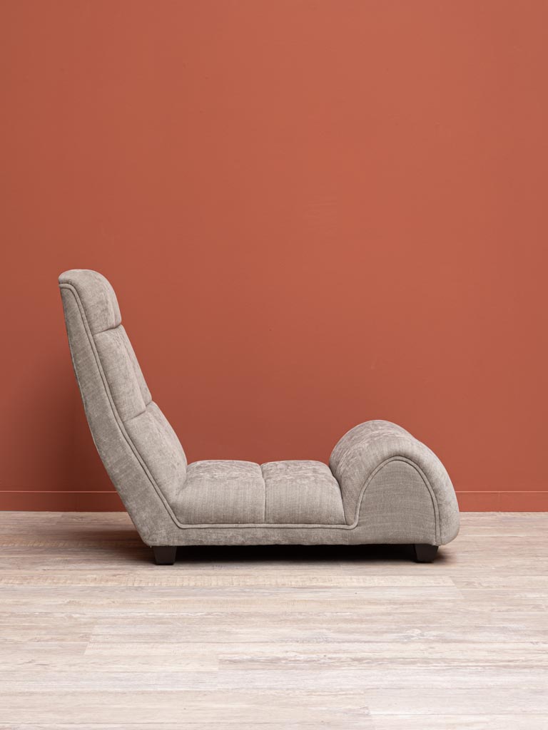 Long armchair taupe grey Roller Coaster - 5