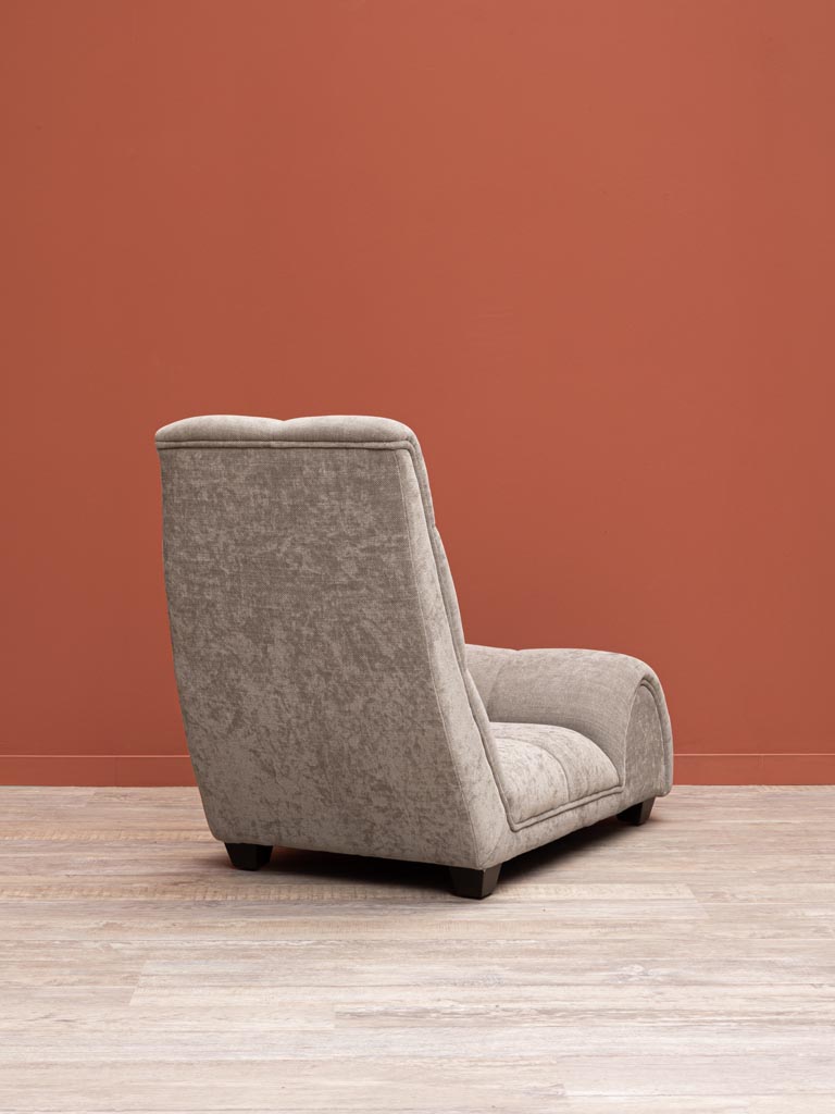 Long armchair taupe grey Roller Coaster - 4
