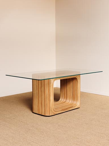Dining table rounded glass
