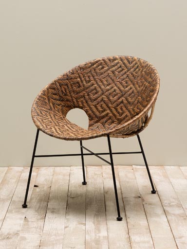 Round rattan armchair Karnak