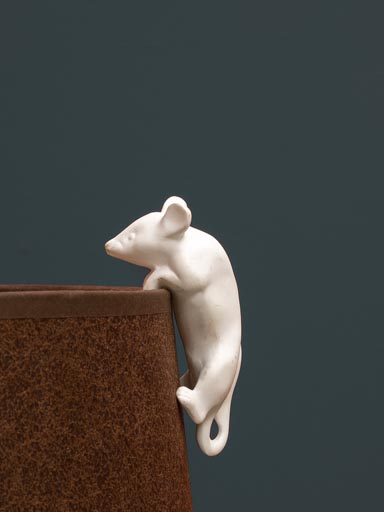 Hanging porcelain mouse