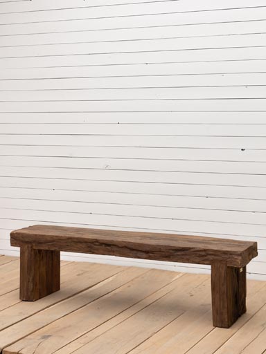Outdoor bench rail wood