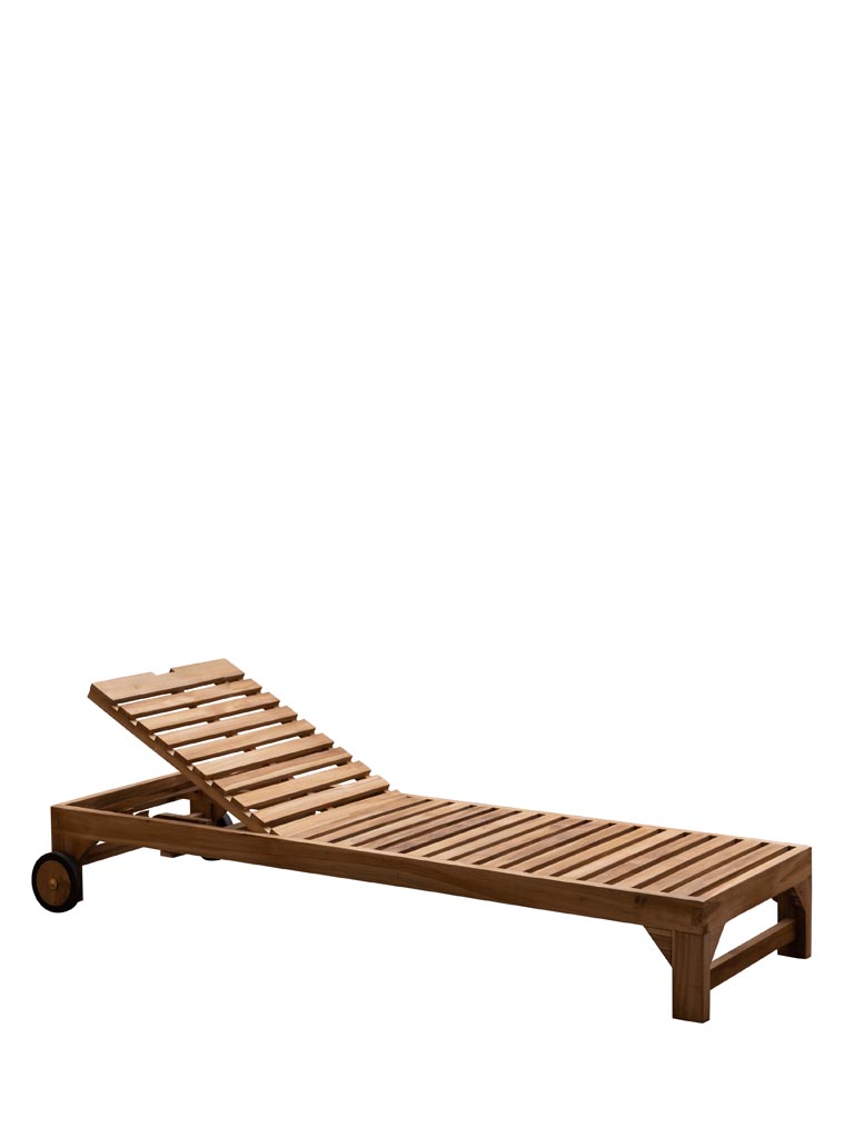 Outdoor sun lounger in teak Tirama - 4