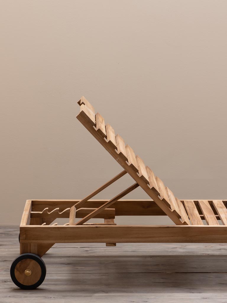 Outdoor sun lounger in teak Tirama - 11