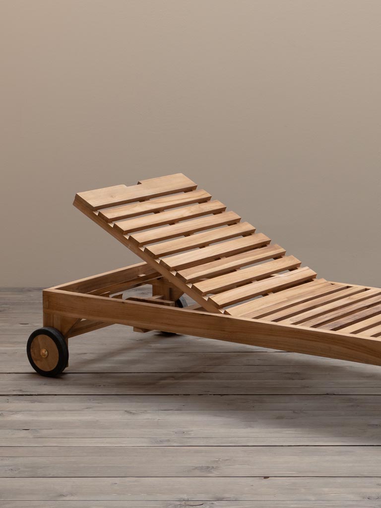Outdoor sun lounger in teak Tirama - 13