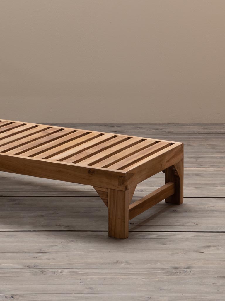 Outdoor sun lounger in teak Tirama - 8